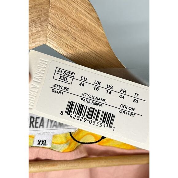 ANDREA IYAMAH Sz XXL 2x Zuli Print Pana Romper NWT Watercolor Cotton - Picture 4 of 11